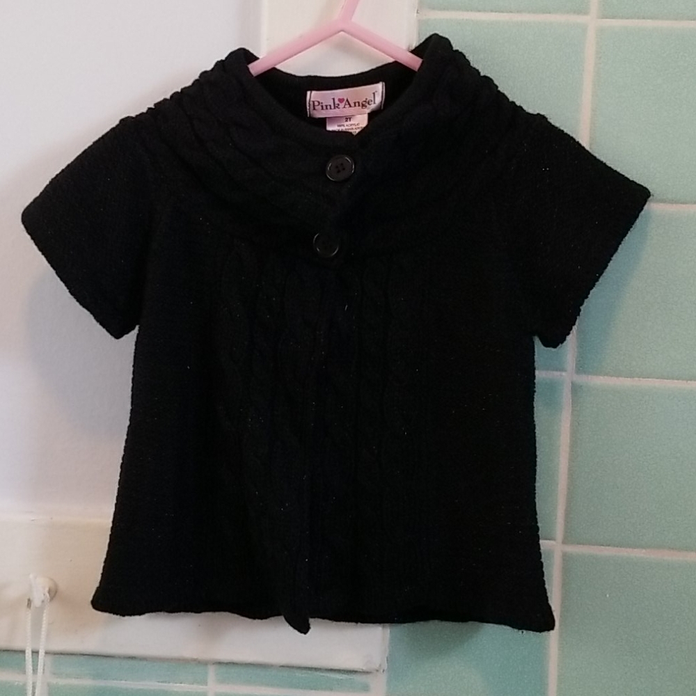 NWT Black Pink Angel New 2T Girls Sweater Cardigan